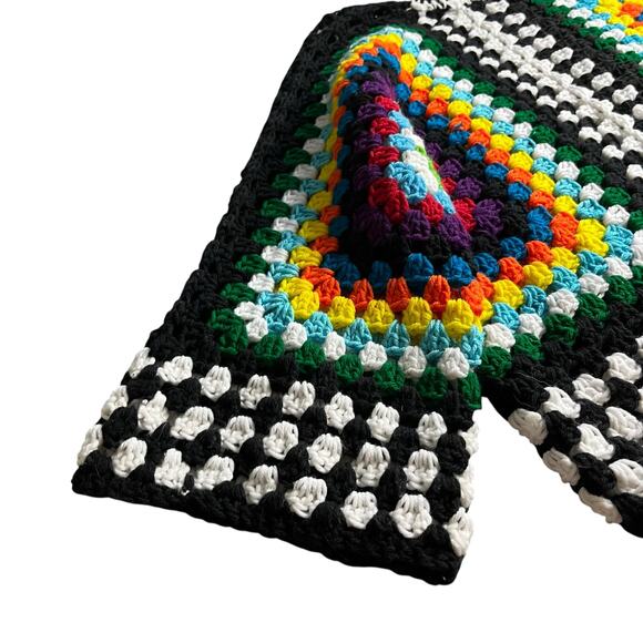 Handmade‎ Crochet Bright Vibrant Hexi Cardigan Boho Festival  Fits S to L (3003) - Picture 10 of 11